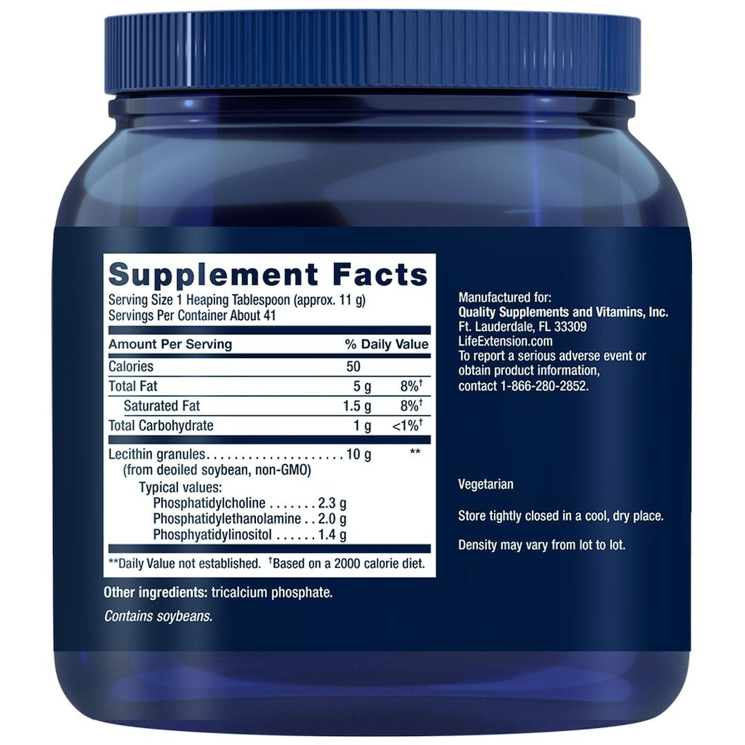 Life Extension geneetiliselt muundamata sojaletsitiini graanulid – 454 g