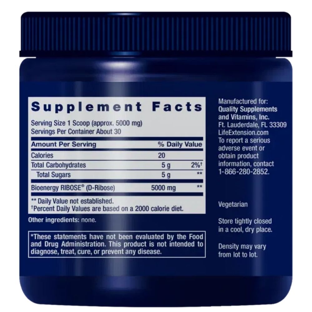 Life Extension D-riboosi pulber – 150 g