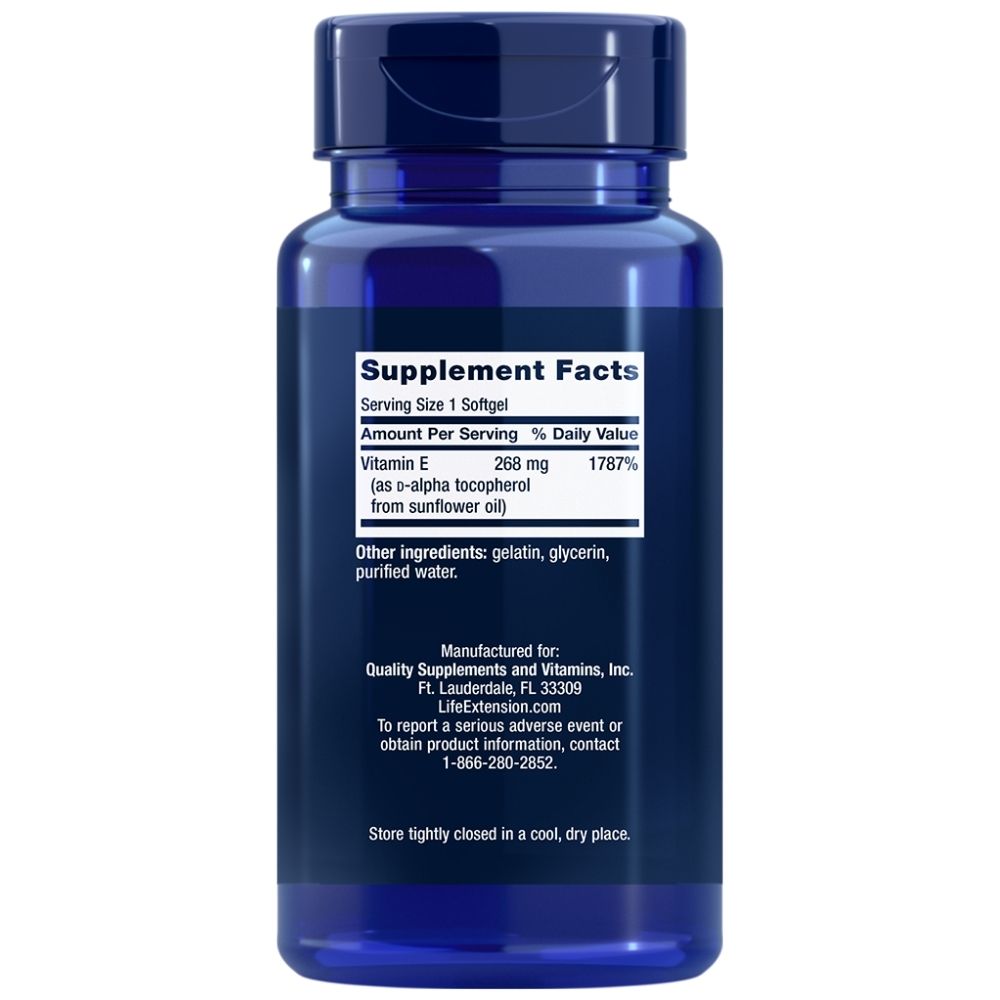 Life Extension Super Vitamin E 268 mg - 90 minkštųjų gelių - Magnis.lt