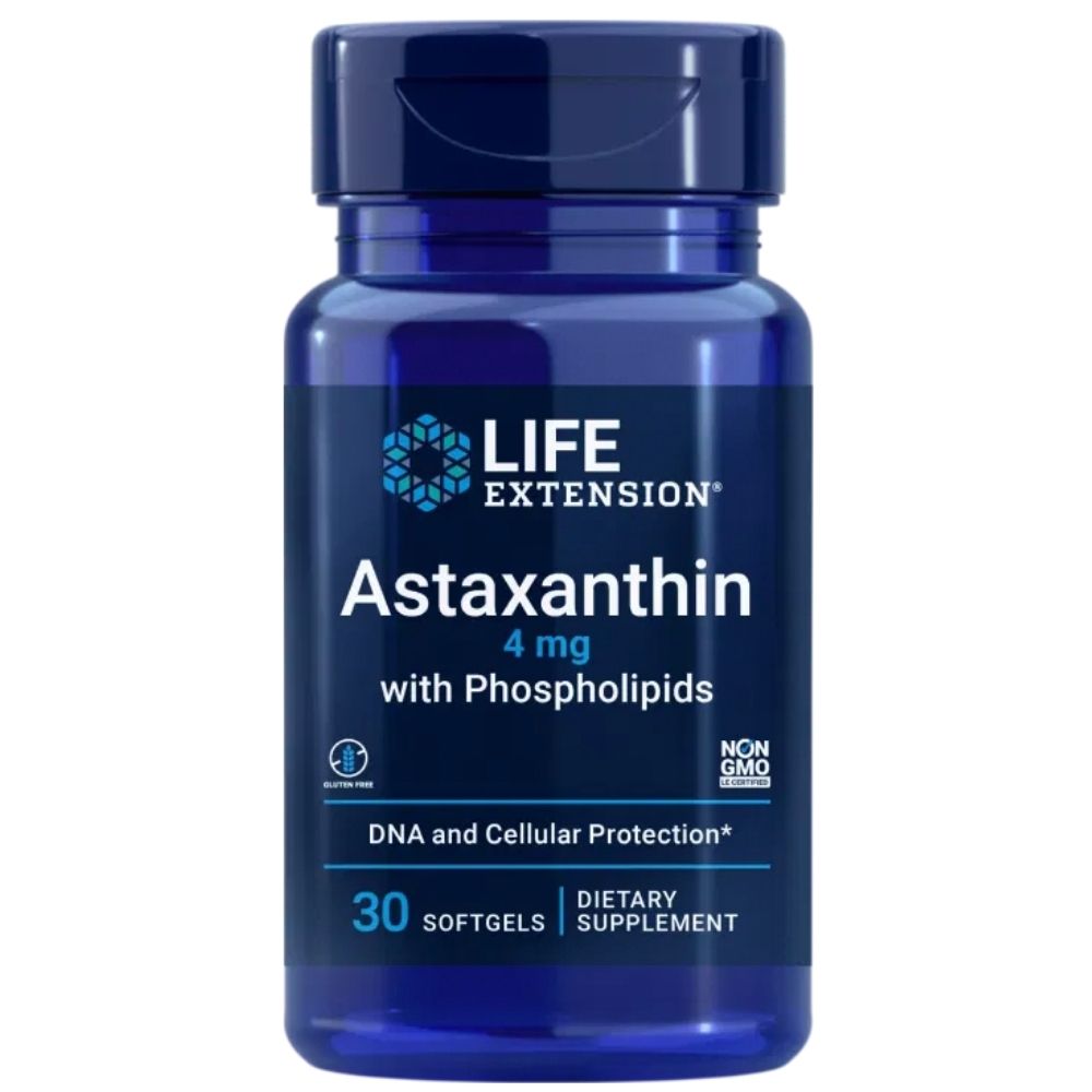 Life Extension 4 mg astaksantinas su fosfolipidais - 30 minkštųjų gelių - Magnis.lt
