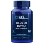 Life Extension kaltsiumtsitraat + D-vitamiin – 200 kapslit