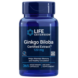 Life Extension Ginkgo Biloba (Ginkgo biloba) 120 mg - 365 kapslit