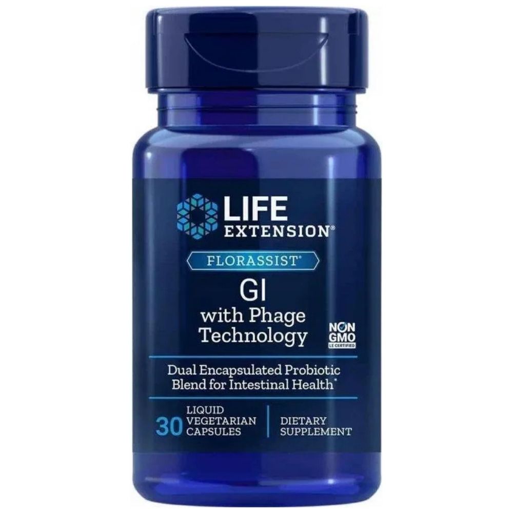 Life Extension Florassist® Probiotic GI su fagine technologija – 30 kapsulių
