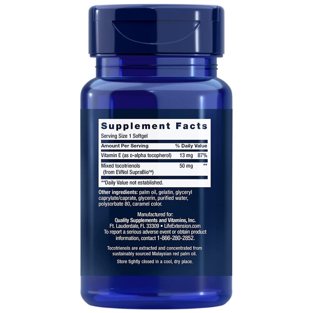 Life Extension tokotrienoolid, E-vitamiin – 60 kapslit