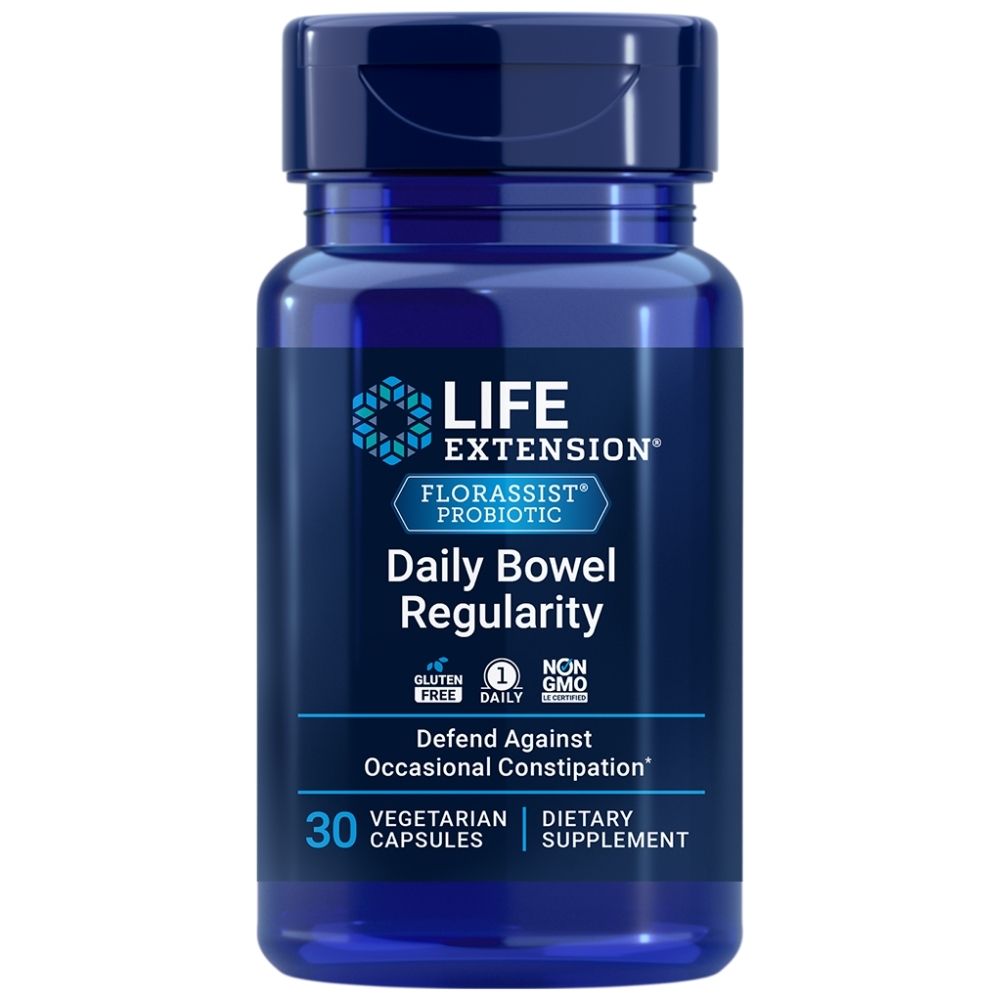 Life Extension Florassist® probiootikum aeg-ajalt esineva kõhukinnisuse vastu - 30 kapslit