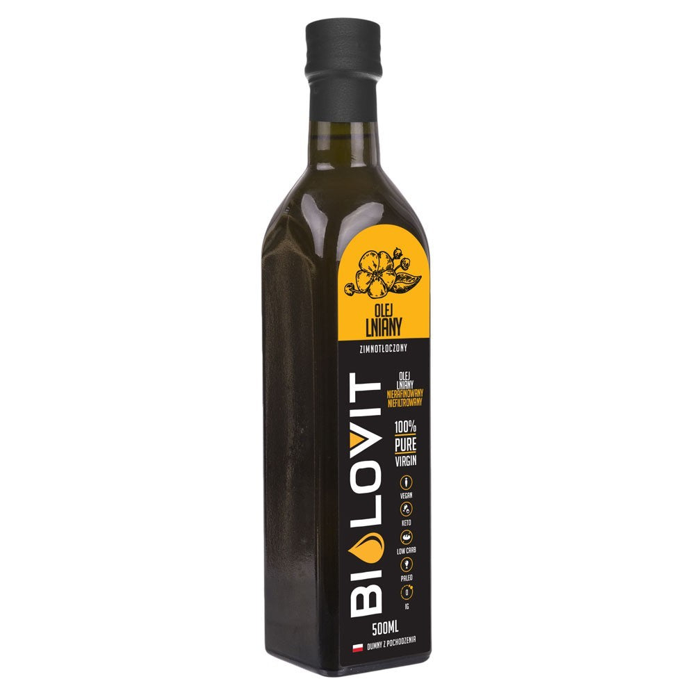 Bilovit Šaltai spaustas linų sėmenų aliejus - 500 ml - Magnis.lt
