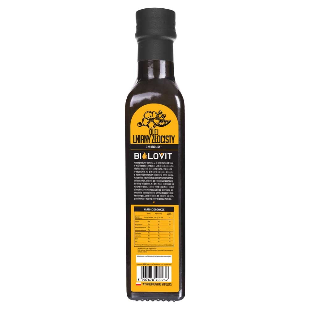 Bilovit Kuldkollane külmpressitud linaseemneõli – 250 ml