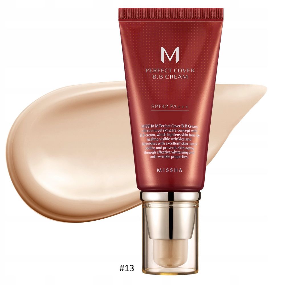 Missha M Perfect Cover BB kremas Bright Beige Nr. 13 - 50 ml - Magnis.lt