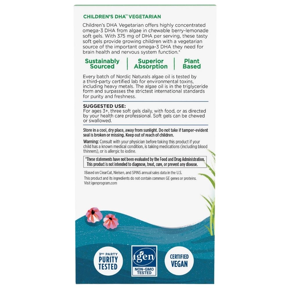 Nordic Naturals DHA lastele taimetoitlastele - 120 minikapslit