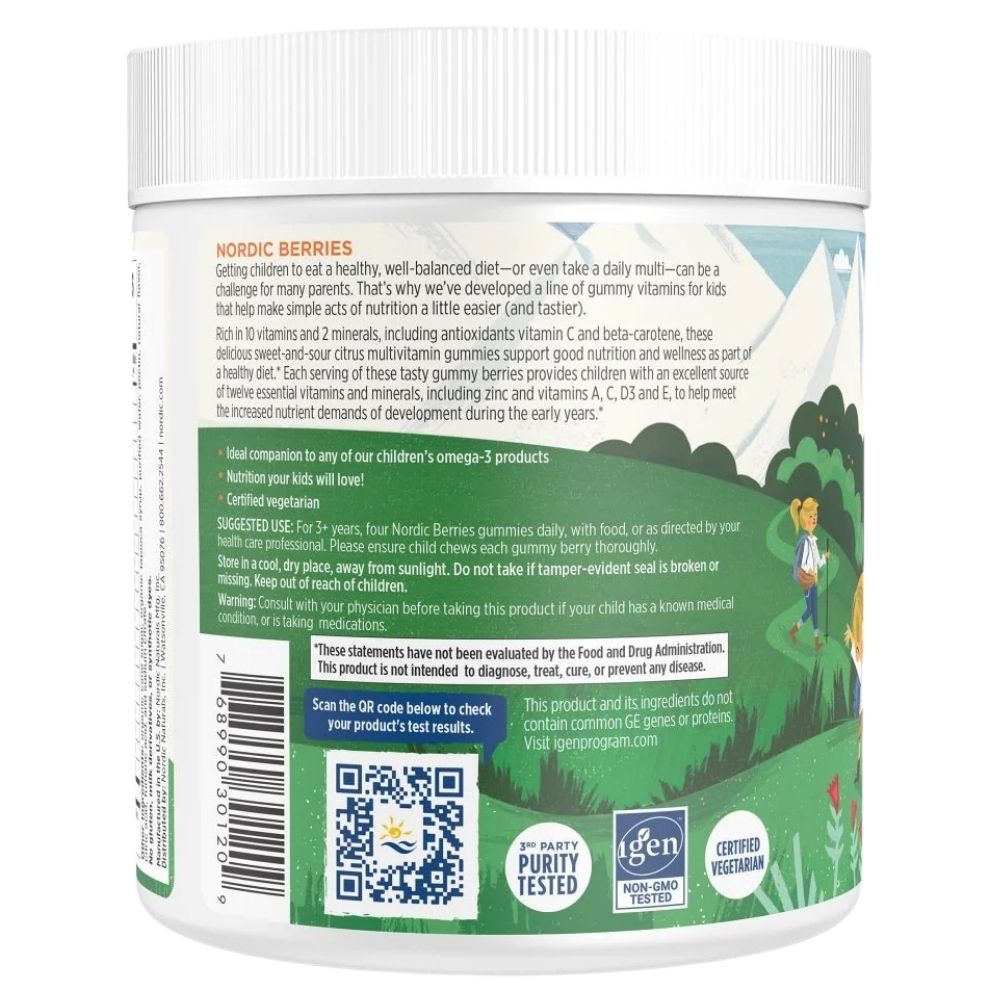 Nordic Naturals multivitamiini kummikommid, apelsini ja sidruni maitsega - 120 tk.