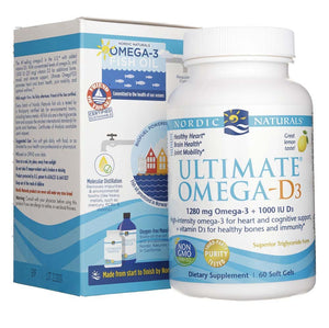 Nordic Naturals Ultimate Omega-D3, sidrunimaitseline, 250 mg - 60 pehmet kapslit