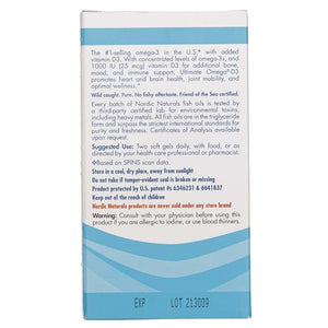 Nordic Naturals Ultimate Omega-D3, sidrunimaitseline, 250 mg - 60 pehmet kapslit