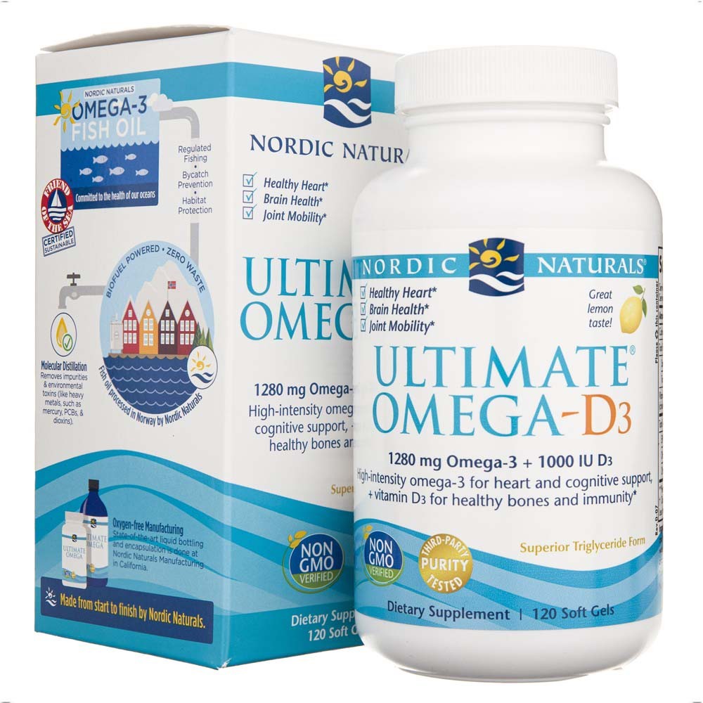 Nordic Naturals Ultimate Omega-D3 Lemon 640 mg - 120 pehmet geelkapslit