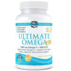 Nordic Naturals Ultimate Omega Xtra + D3 sidruni maitsega - 60 kapslit