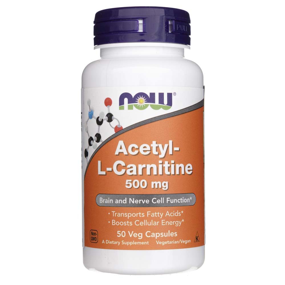 Now Foods atsetüül-L-karnitiin 500 mg - 50 kapslit