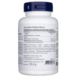 Now Foods L-tsüsteiin 500 mg - 100 tabletti