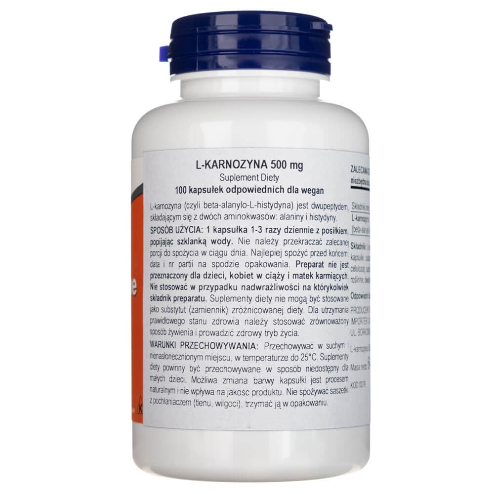 Now Foods L-karnosiin 500 mg – 100 kapslit