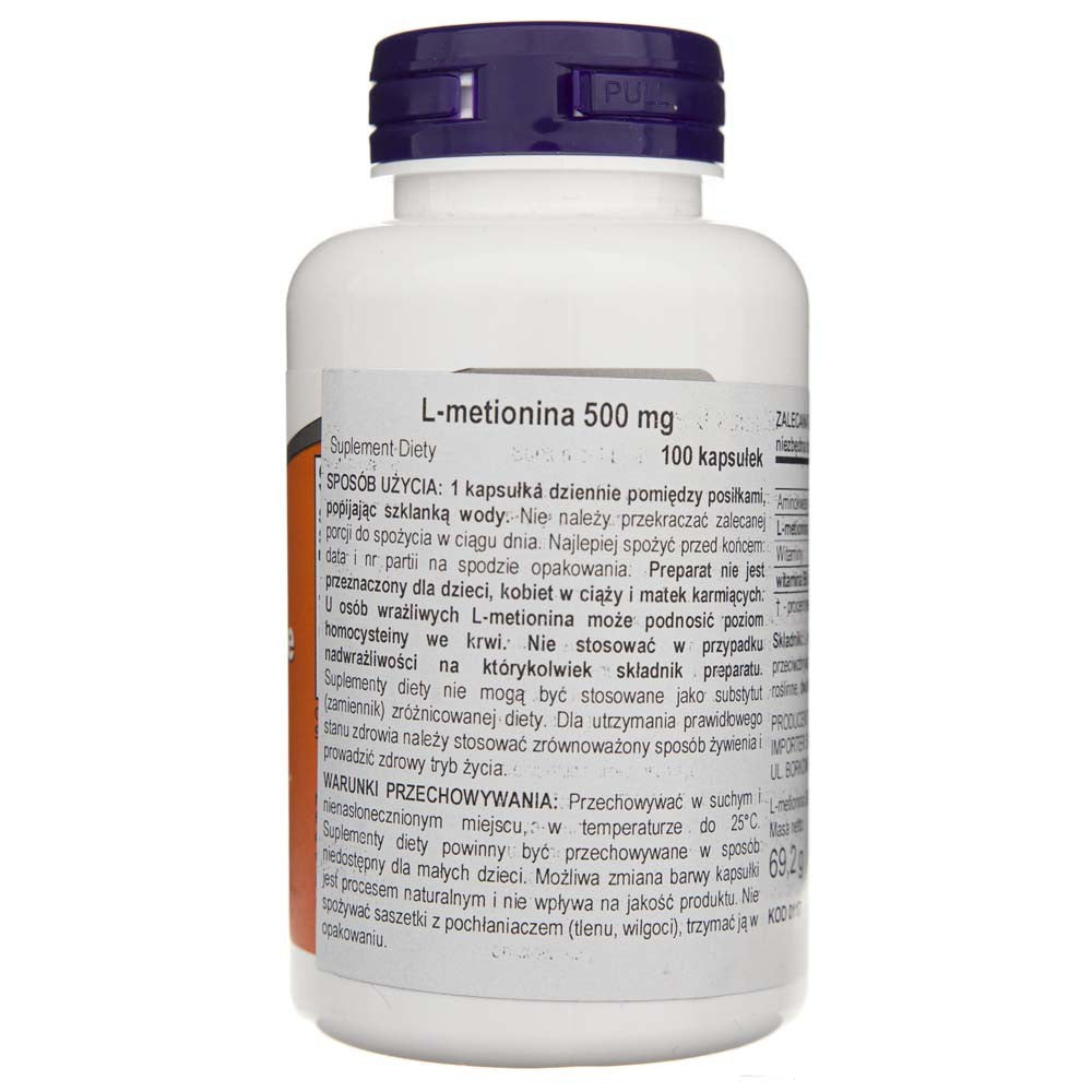 Now Foods L-metioniin 500 mg - 100 kapslit