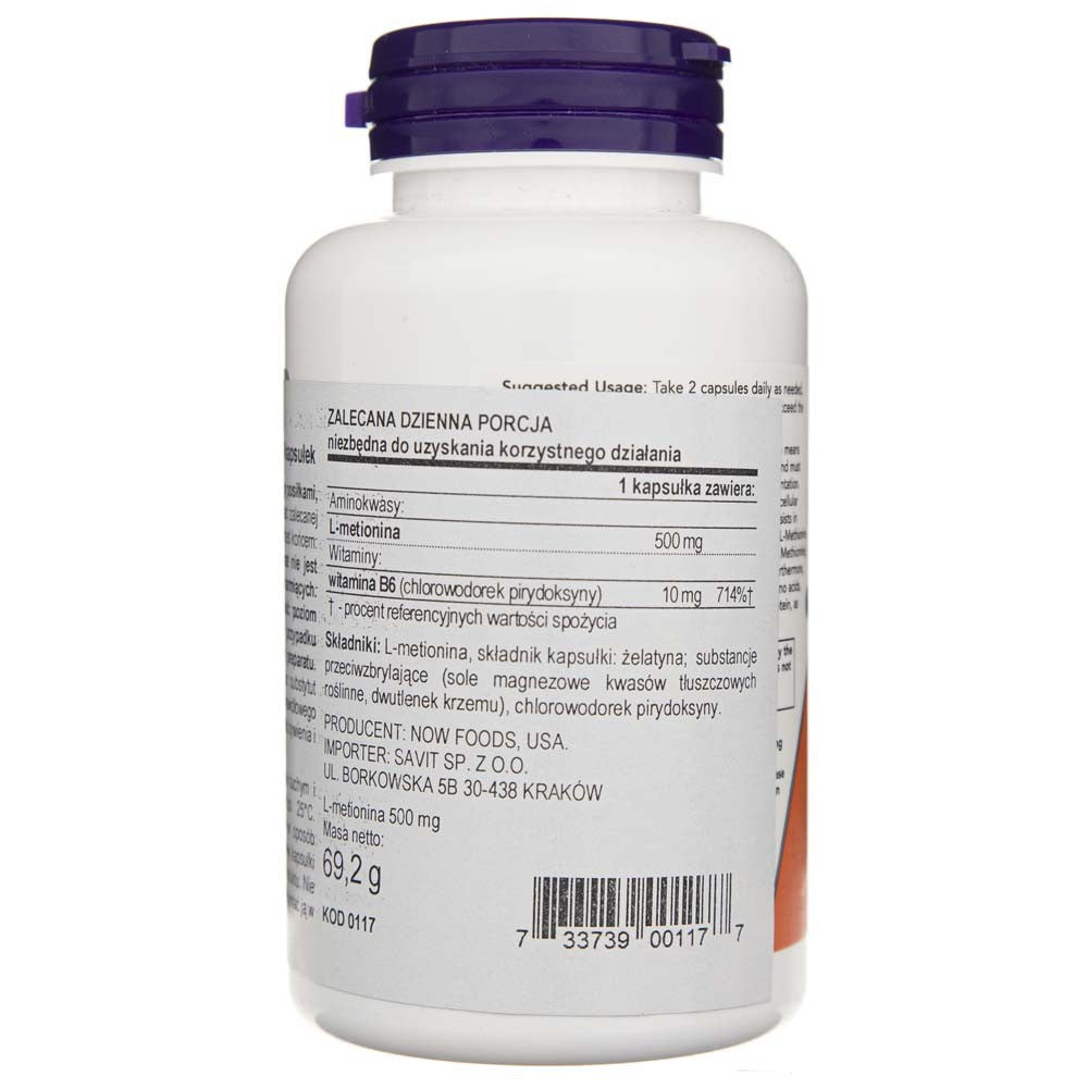 Now Foods L-metioniin 500 mg - 100 kapslit