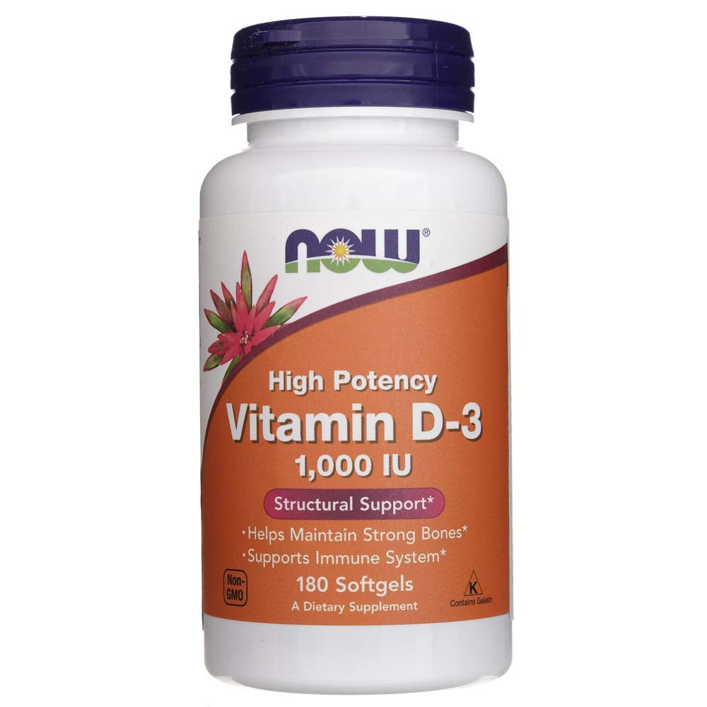 Now Foods D3 vitaminas 1000 IU - 180 pehmekapslit