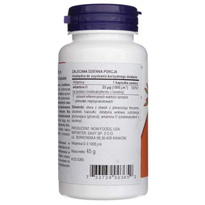 Now Foods D3 vitaminas 1000 IU - 180 pehmekapslit