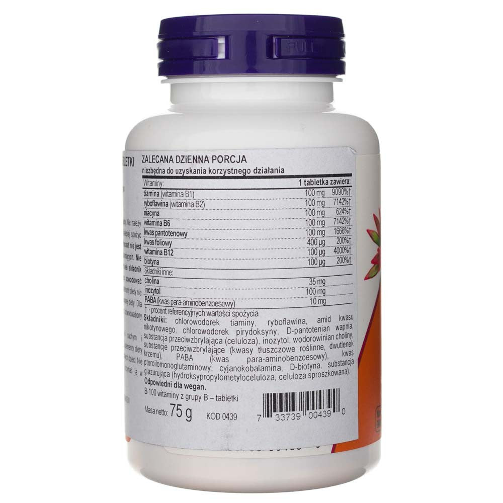 Now Foods vitamiin B-100 - 100 tabletti