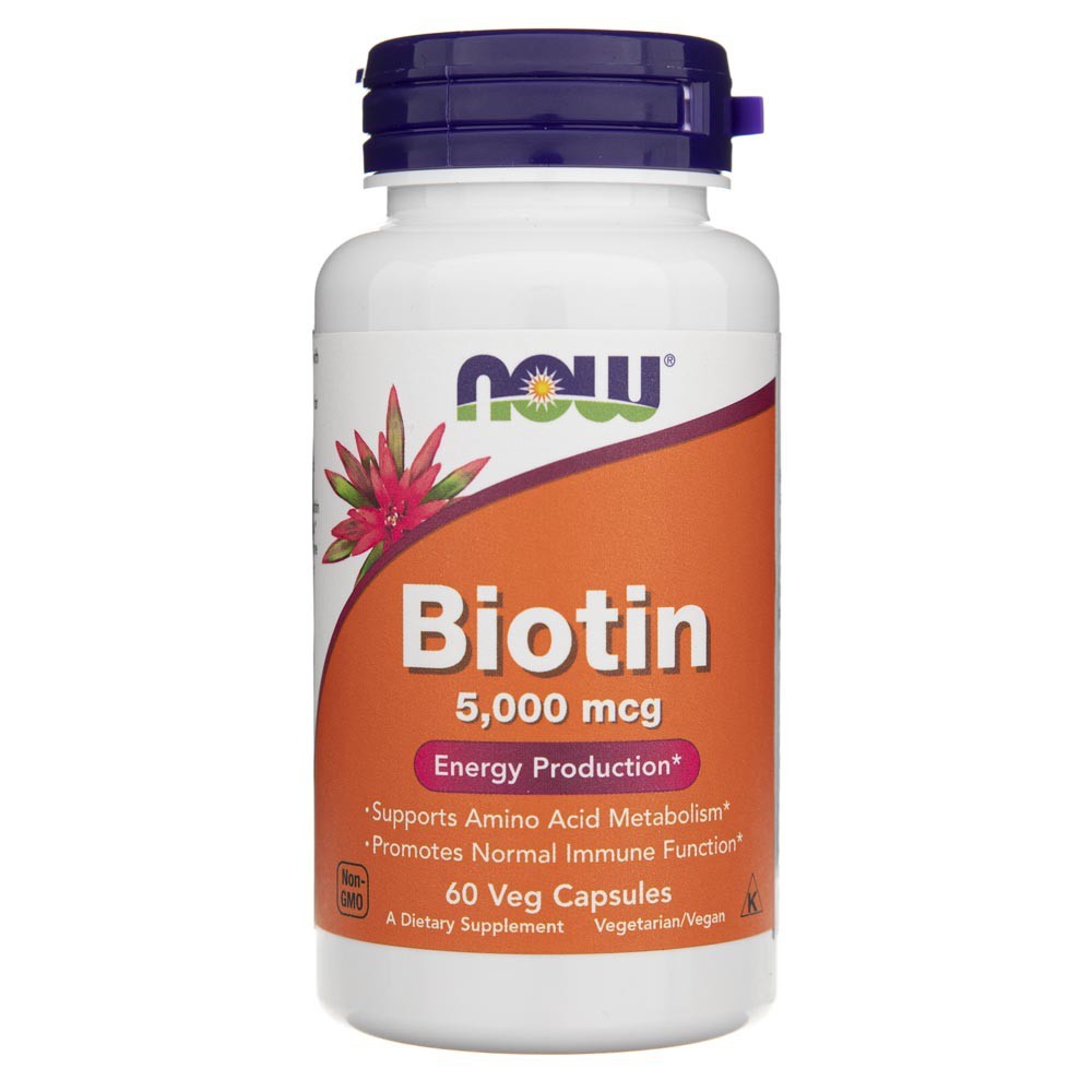 Now Foods Biotinas 5000 mcg - 60 kapsulių - Magnis.lt