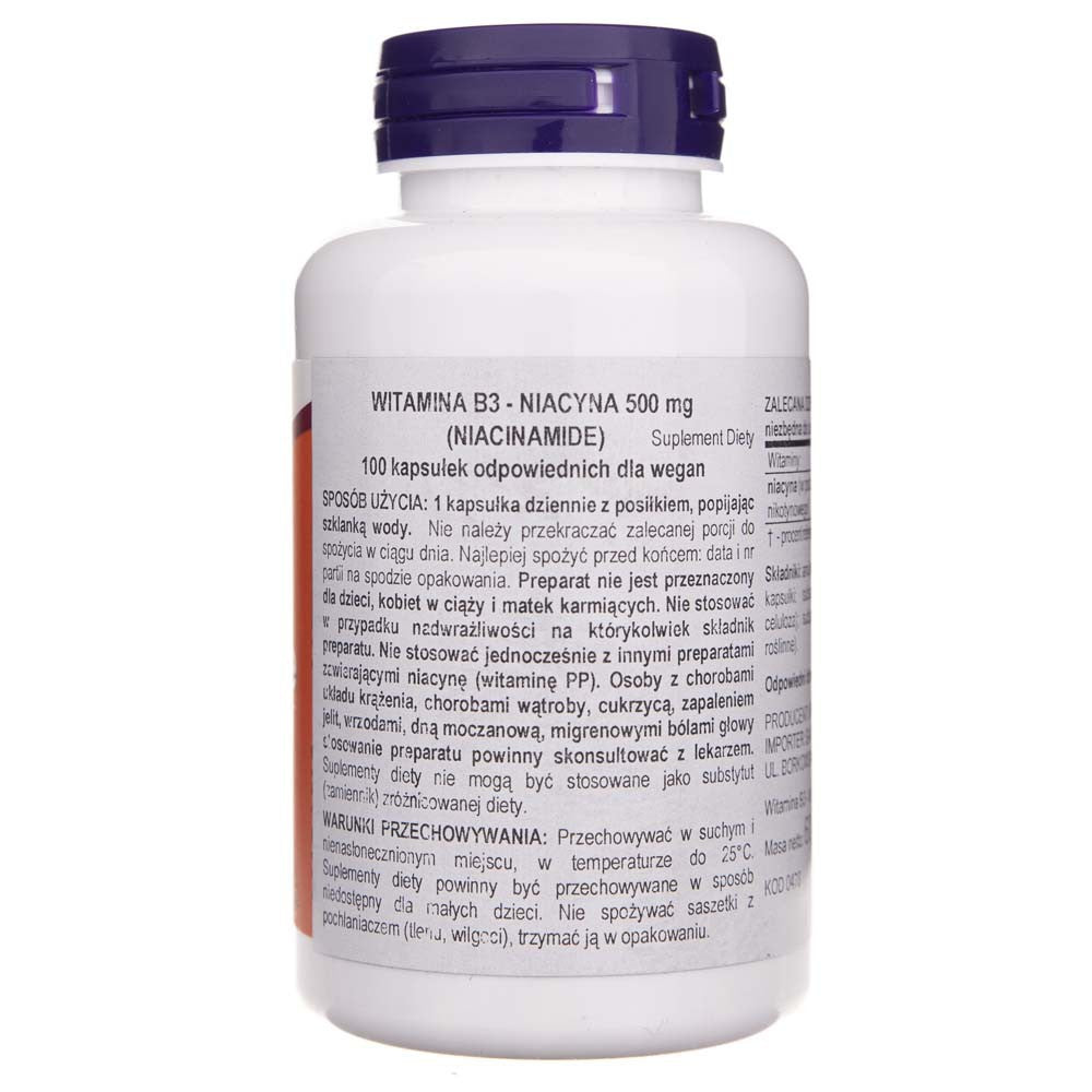 Now Foods Niacinamide 500 mg - 100 kapslit