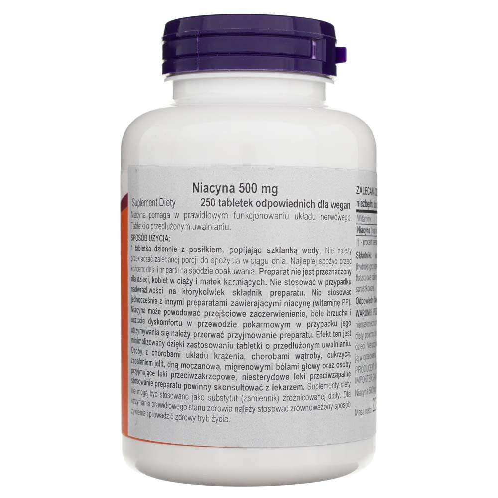 Now Foods Niacinas 500 mg - 250 tablečių - Magnis.lt