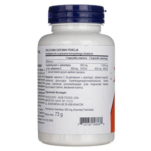 Now Foods askorbüülpalmitaat 500 mg - 100 kapslit
