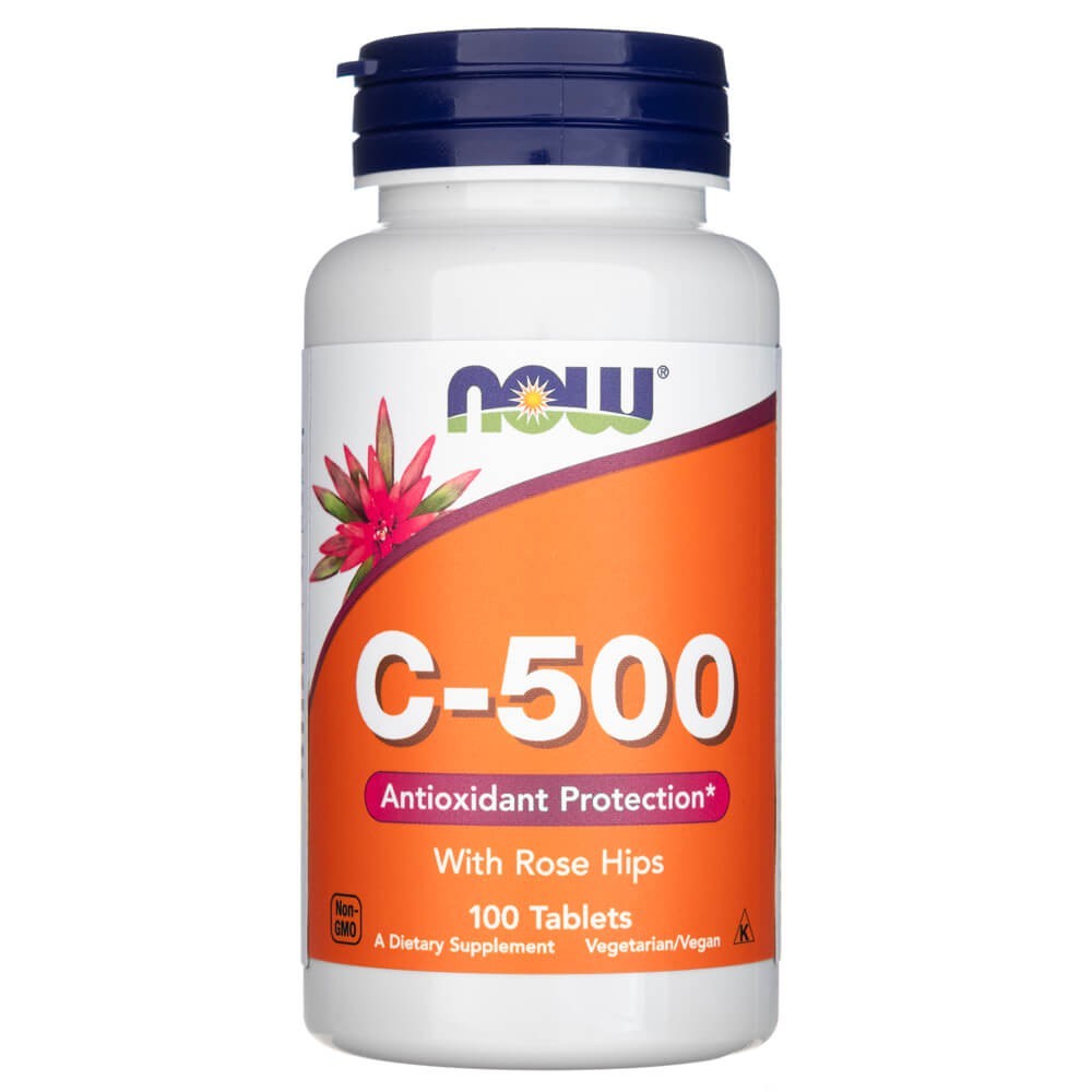 Now Foods vitaminas C-500 su rožių klubais - 100 tablečių - Magnis.lt