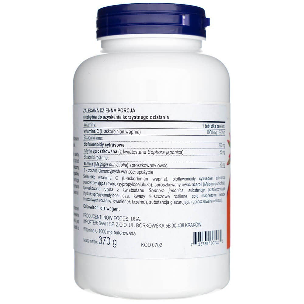 Now Foods C-1000 kompleksne puhverdatud vitamiin - 180 tabletti