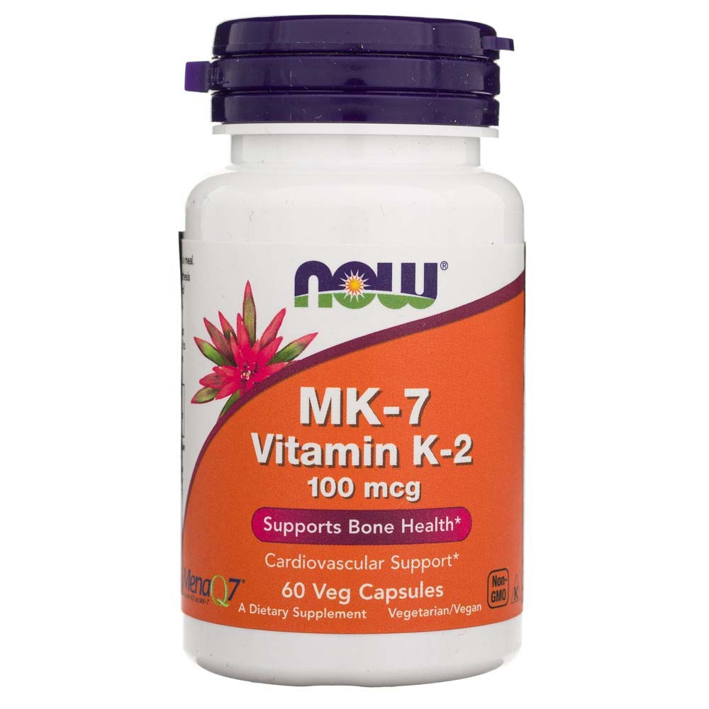Now Foods vitaminas K2 MK-7 100 mcg - 60 kapsulių - Magnis.lt