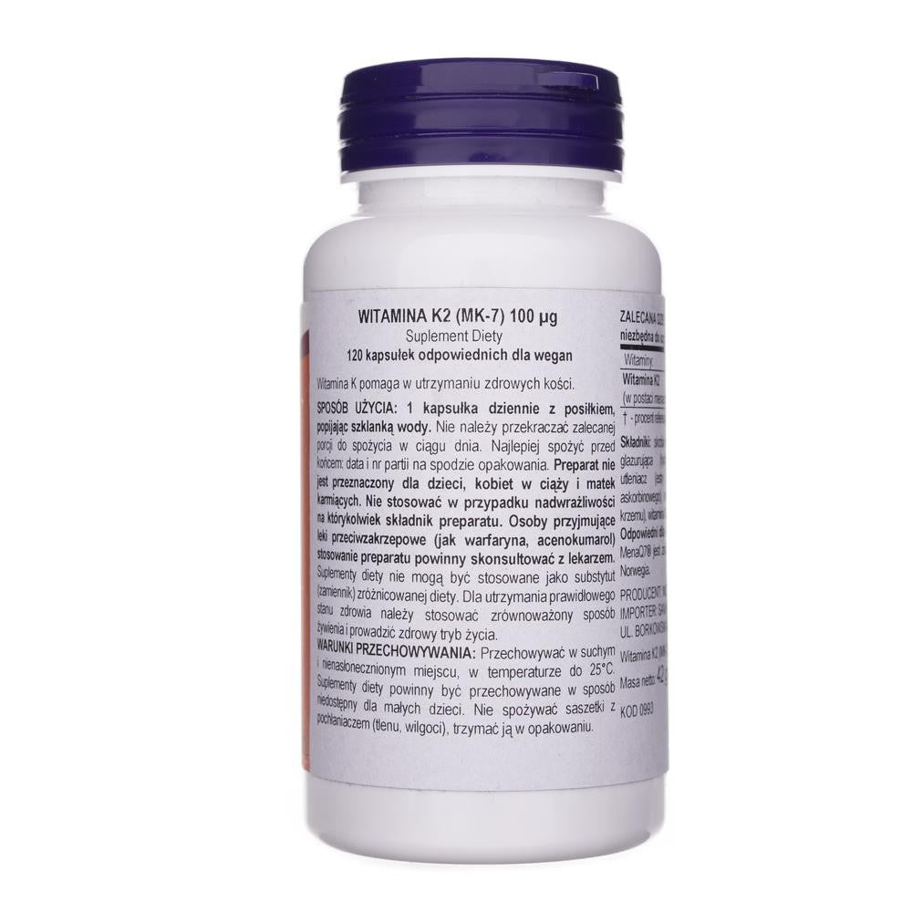 Now Foods vitamiin K2 MK-7 100 mcg – 120 kapslit