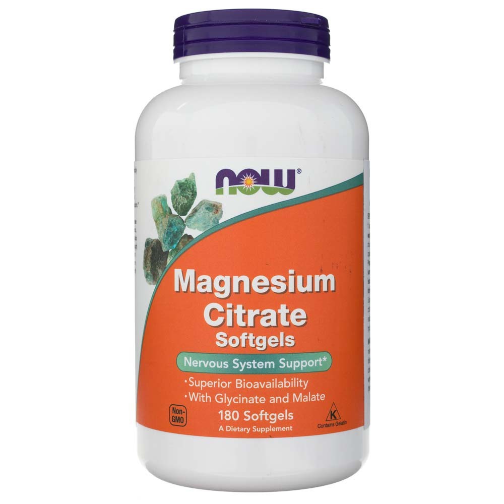 Now Foods magneesiumtsitraat - 180 pehmet geelkapslit