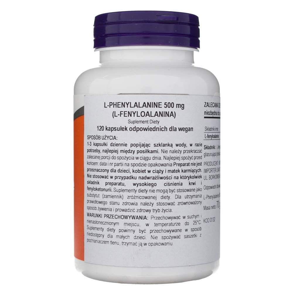 Now Foods L-fenüülalaniin 500 mg - 120 kapslit