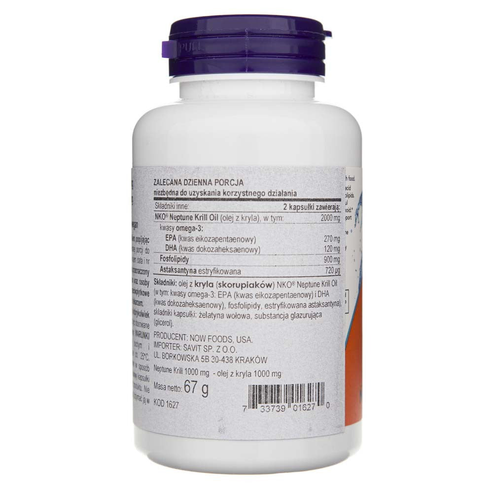 Now Foods Neptūno Krill, topelt tugevusega 1000 mg – 60 pehmet geelkapslit