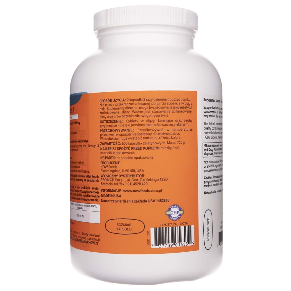 Now Foods Omega-3, 180 EPA / 120 DHA - 500 pehmekapslit