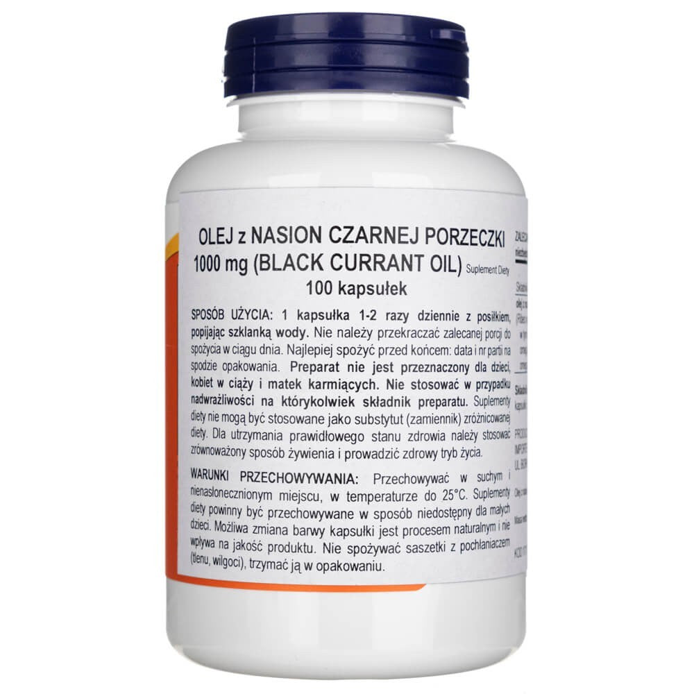 Now Foods Mustsõstraõli, topeltkange 1000 mg – 100 pehmet geelkapslit