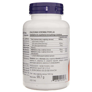 Now Foods tursamaksaõli, eriti tugev 1000 mg - 90 pehmekapslit