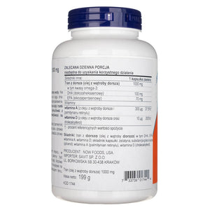 Now Foods tursa maksaõli, eriti tugev 1000 mg - 180 pehmet geeli