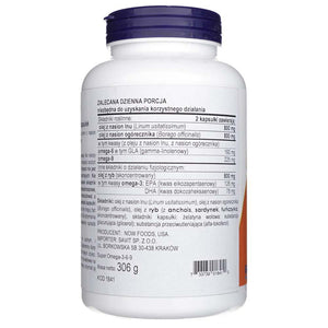 Now Foods Super Omega 3-6-9 1200 mg - 180 pehmet geelkapslit