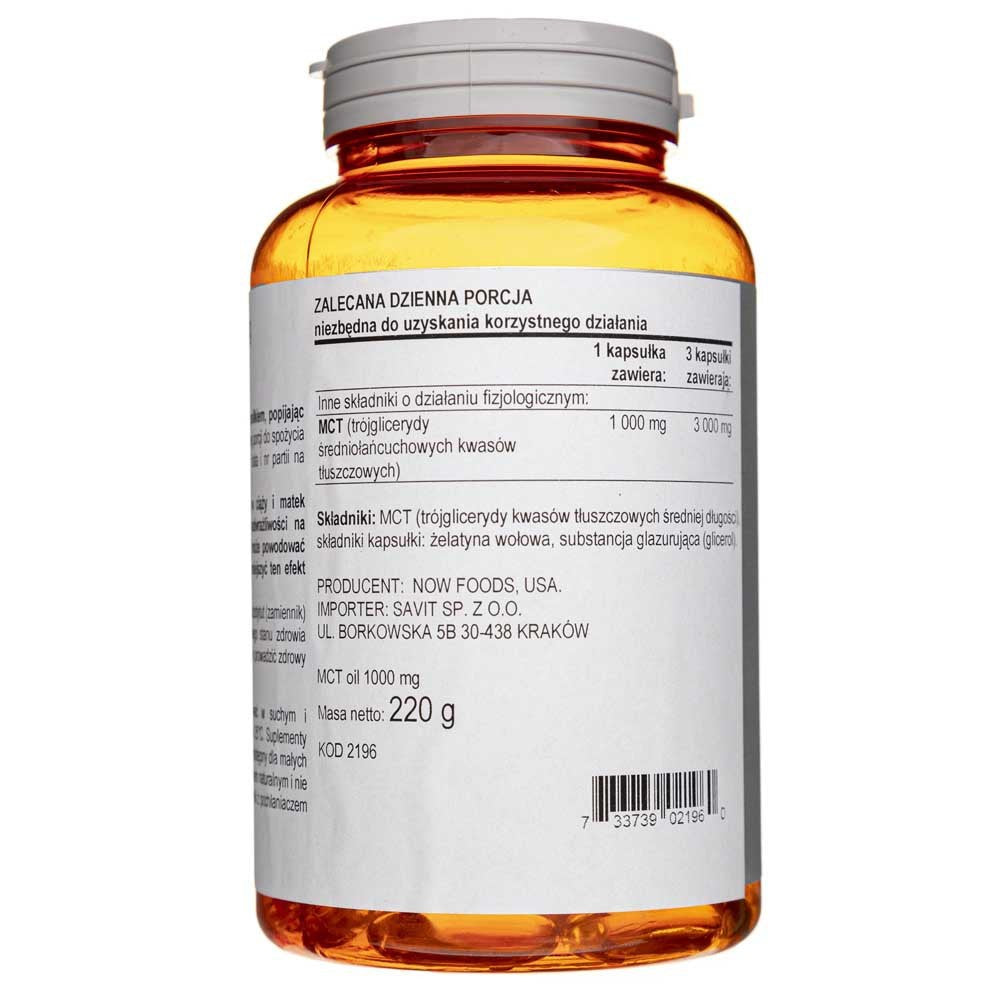 Now Foods MCT õli 1000 mg - 150 pehmekapslit