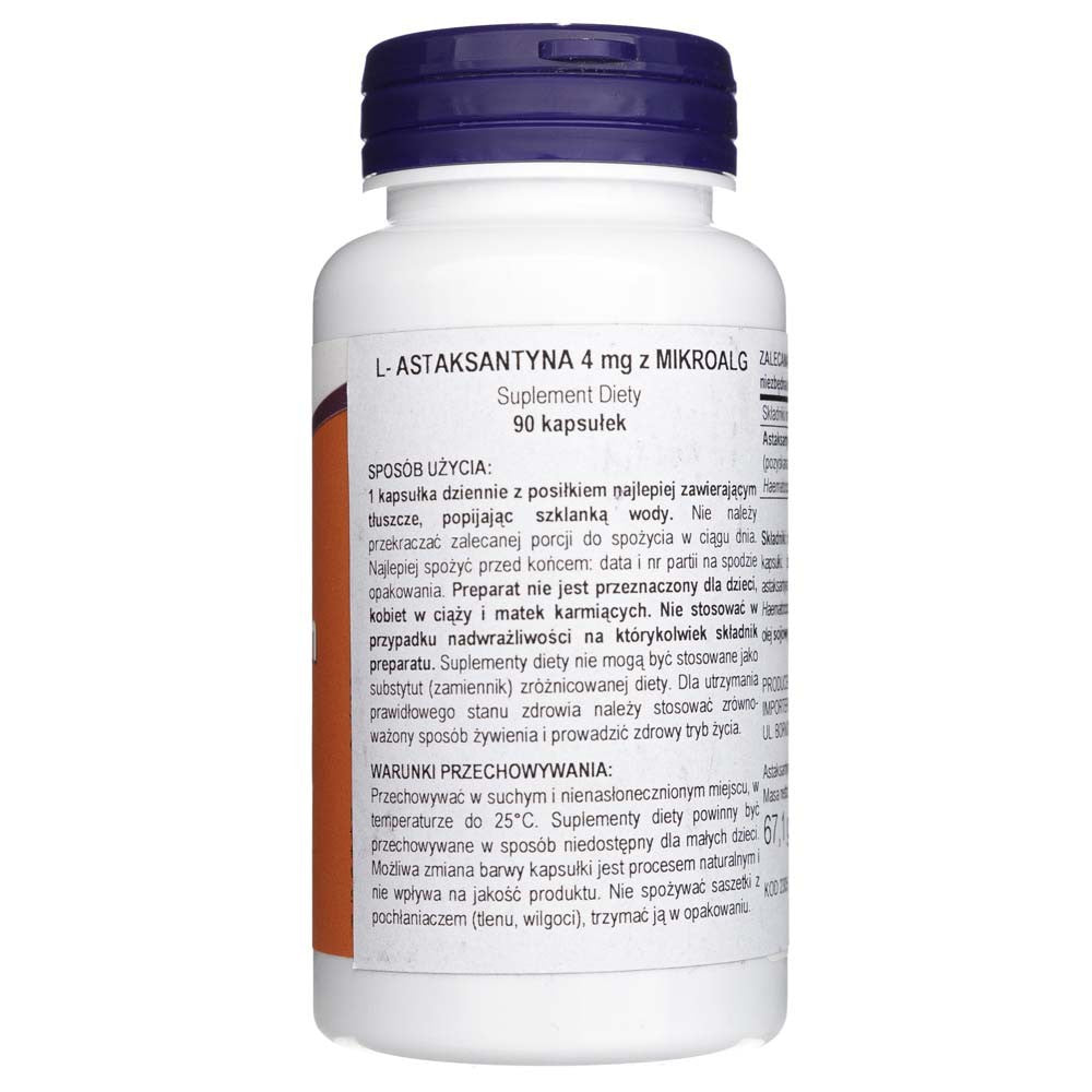 Now Foods astaksantiin 4 mg - 90 pehmekapslit