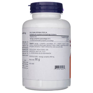 Now Foods Propolis 2000 5:1 ekstrakt – 90 pehmekapslit