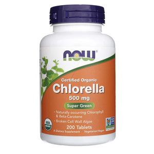 Now Foods Chlorella Certified Organic 500 mg - 200 tabletti