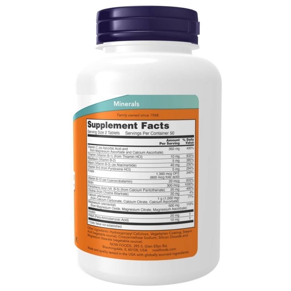 Now Foods Cal-Mag Stress Formula (kaltsium, magneesium, vit. B) - 100 tabletti