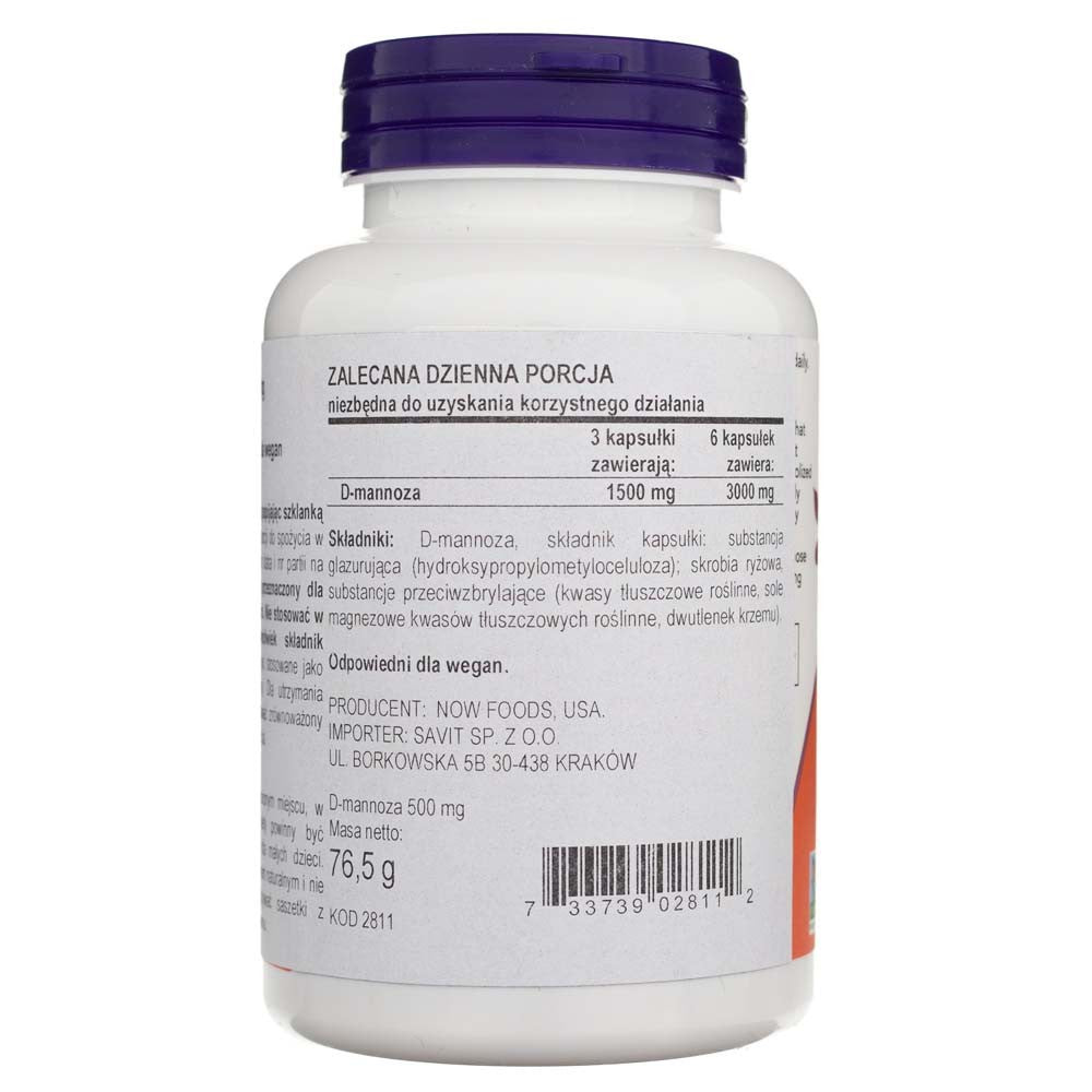 Now Foods D-mannoos 500 mg - 120 kapslit