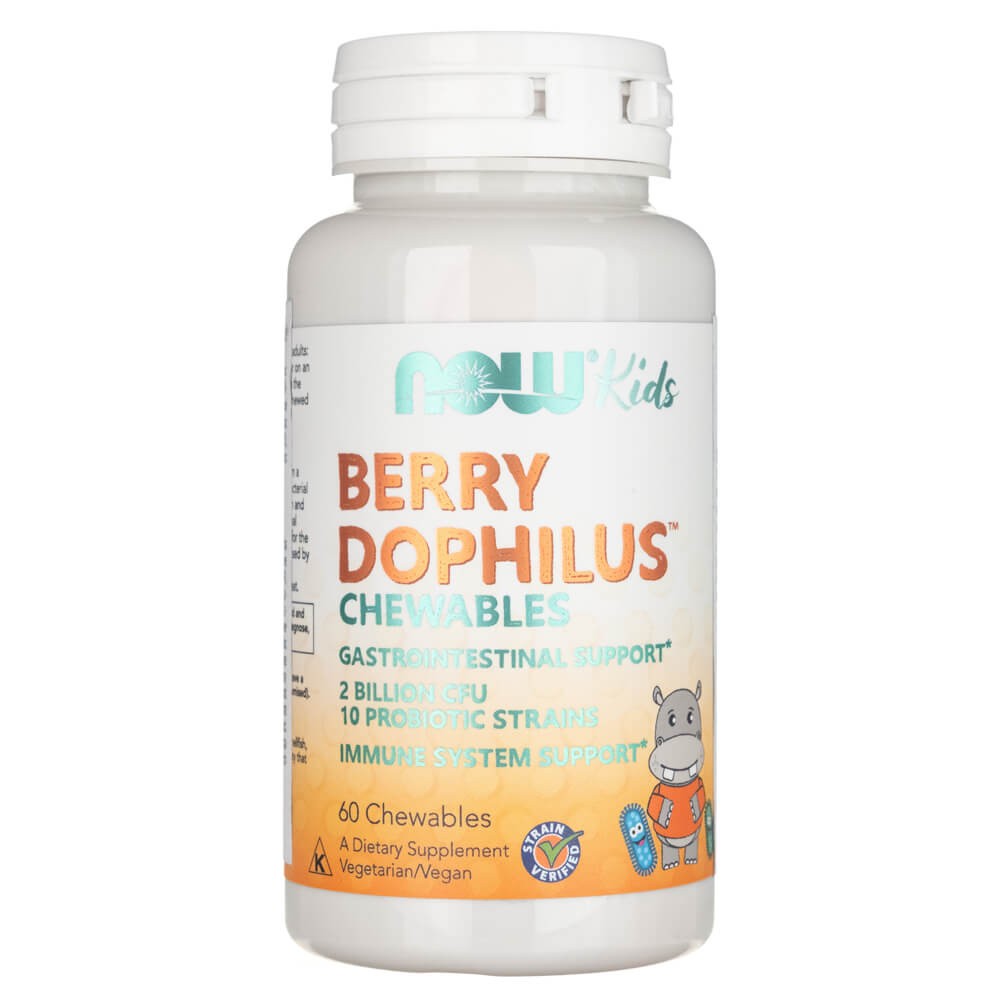 Now Foods Berry Dophilus Kids - 60 kramtomųjų tablečių - Magnis.lt