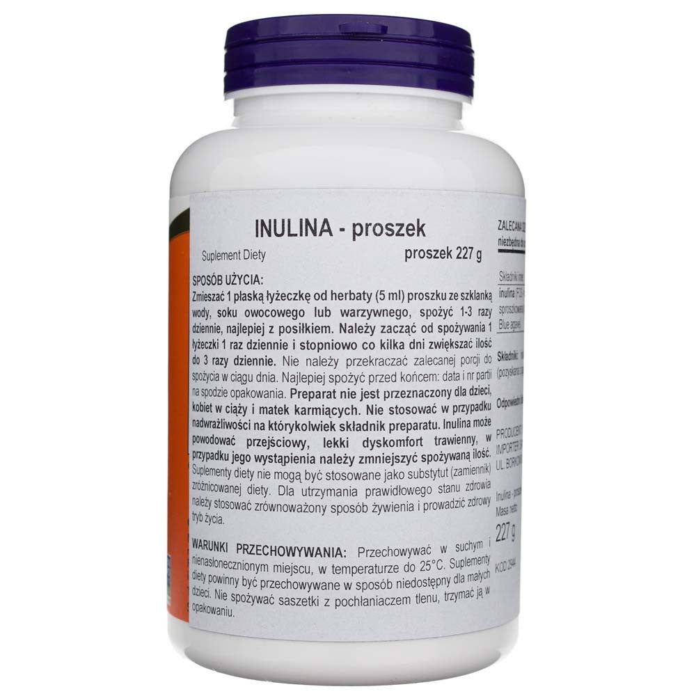 Now Foods inuliin, puhas pulber, orgaaniline – 227 g